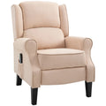 Fauteuil inclinable massant chauffant blanc crème avec chauffage lombaire et télécommande