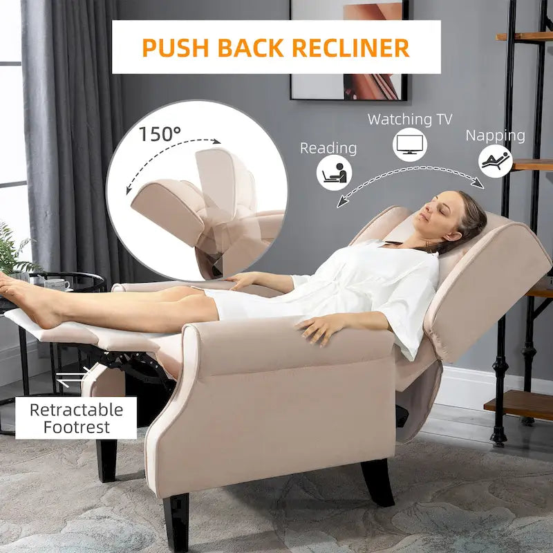 Fauteuil inclinable massant chauffant blanc crème avec chauffage lombaire et télécommande