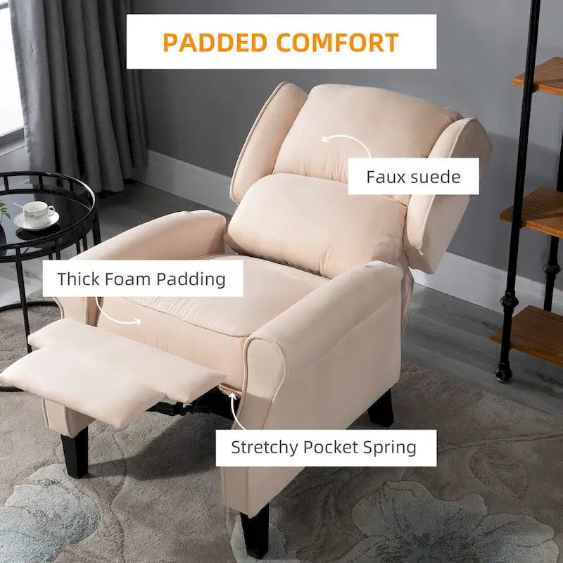 Fauteuil inclinable massant chauffant blanc crème avec chauffage lombaire et télécommande