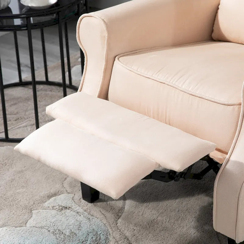 Fauteuil inclinable massant chauffant blanc crème avec chauffage lombaire et télécommande