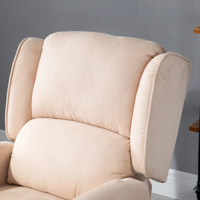 Fauteuil inclinable massant chauffant blanc crème avec chauffage lombaire et télécommande