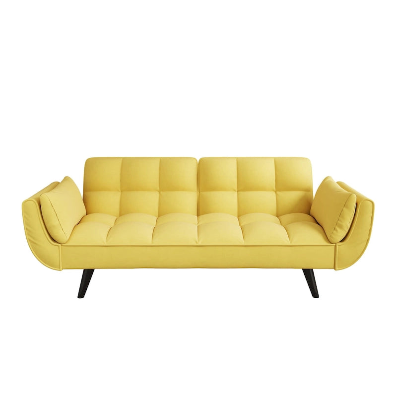 Canapé avec accoudoirs et coussin décoratif – Canapé-lit confortable pour les petits espaces, idéal pour les appartements