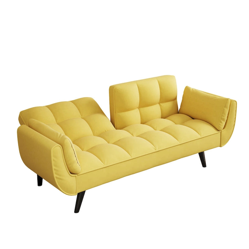 Canapé avec accoudoirs et coussin décoratif – Canapé-lit confortable pour les petits espaces, idéal pour les appartements