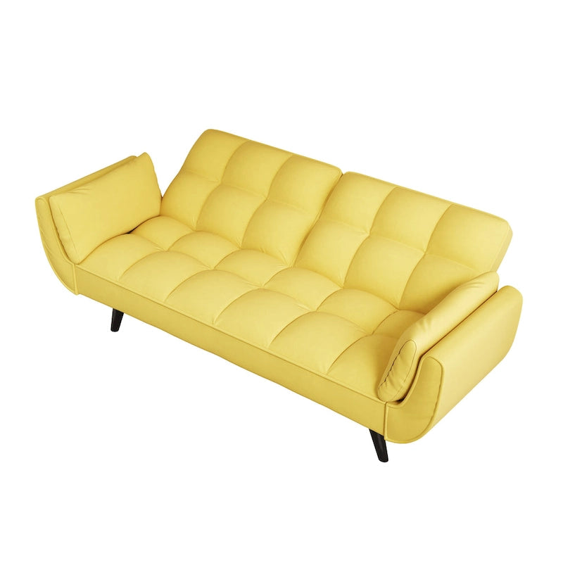 Canapé avec accoudoirs et coussin décoratif – Canapé-lit confortable pour les petits espaces, idéal pour les appartements