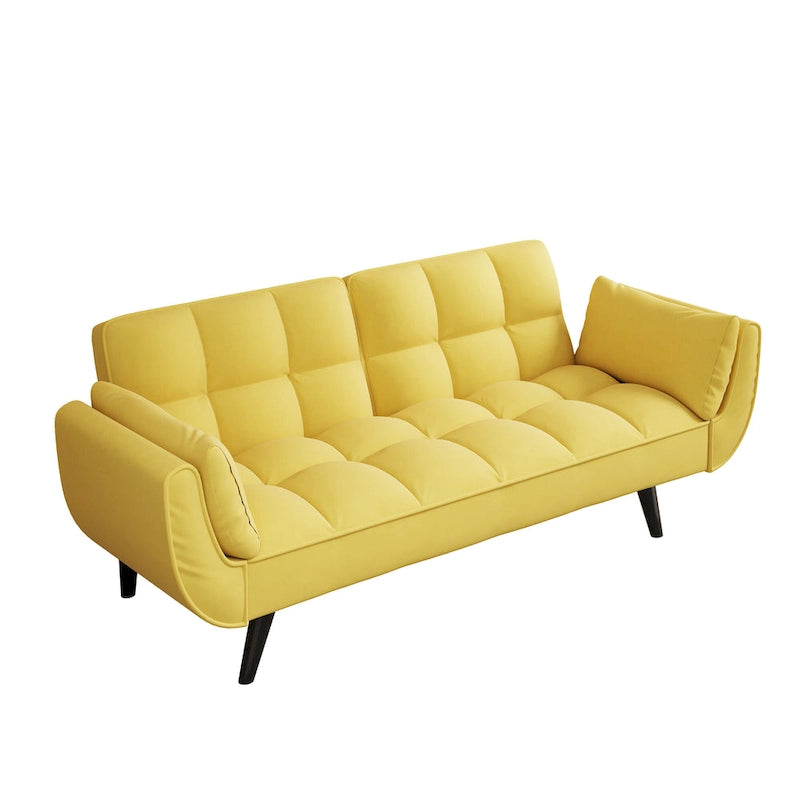 Canapé avec accoudoirs et coussin décoratif – Canapé-lit confortable pour les petits espaces, idéal pour les appartements