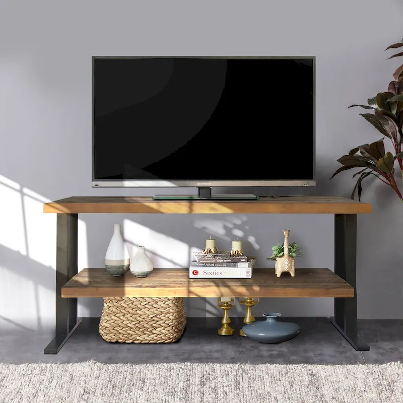 Tablette murale avec une étagère pour votre décoration intérieure, en bois recyclé naturel et finition noire