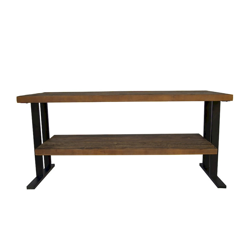 Tablette murale avec une étagère pour votre décoration intérieure, en bois recyclé naturel et finition noire
