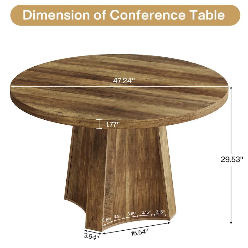 Table de conférence carrée pour bureau à domicile – Table de réunion avec pieds fuselés, jusqu'à six places