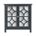 Meuble bas double porte avec finition miroir, gris anthracite