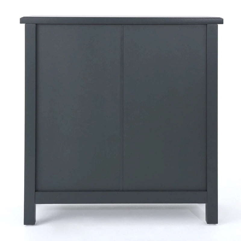 Meuble bas double porte avec finition miroir, gris anthracite