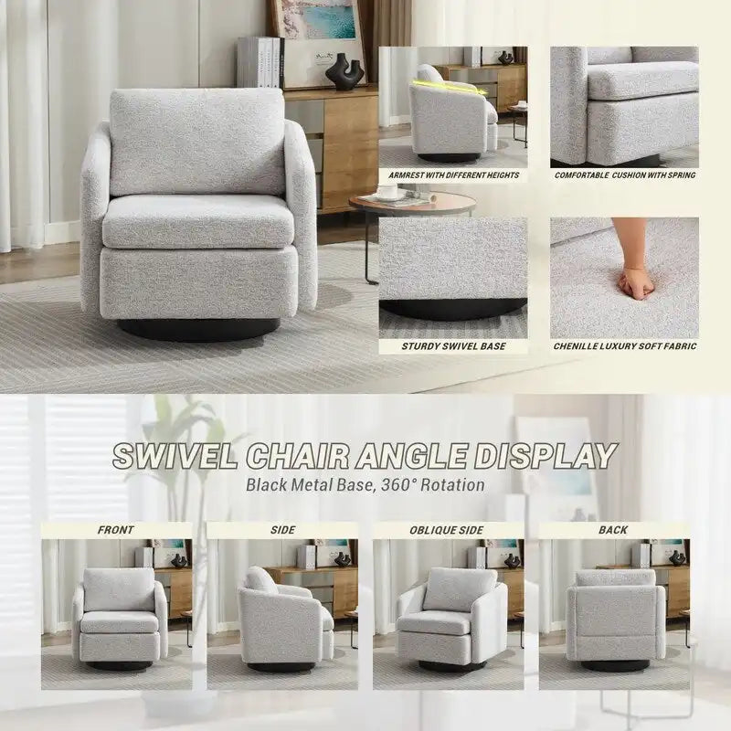Fauteuil d'appoint moderne pour salon – Canapé simple rembourré avec pieds robustes