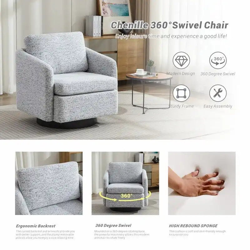 Fauteuil d'appoint moderne pour salon – Canapé simple rembourré avec pieds robustes
