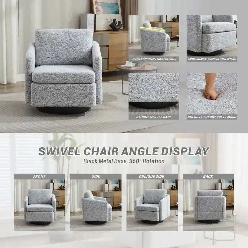 Fauteuil d'appoint moderne pour salon – Canapé simple rembourré avec pieds robustes