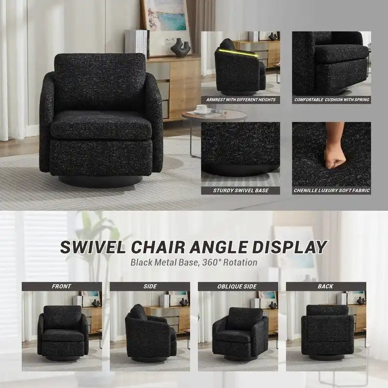 Fauteuil d'appoint moderne pour salon – Canapé simple rembourré avec pieds robustes