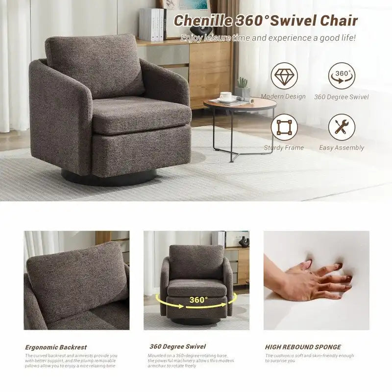 Fauteuil d'appoint moderne pour salon – Canapé simple rembourré avec pieds robustes