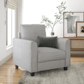 Chaise avec pieds effilés en bois massif, fauteuil simple en tissu rembourré