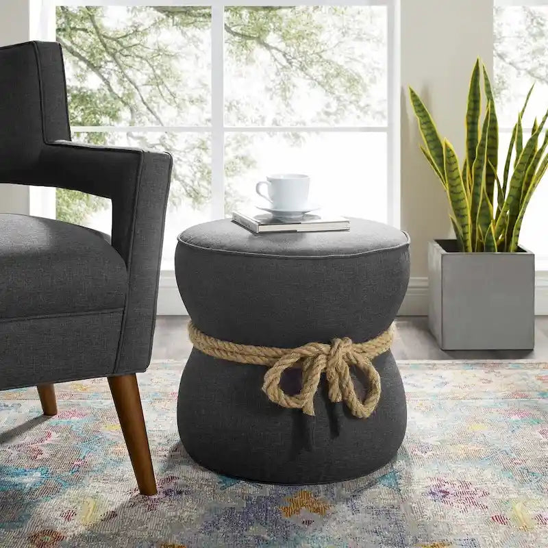 Pouffe Repose-pieds en tissu rembourré – Siège d'appoint rembourré doux pour le salon