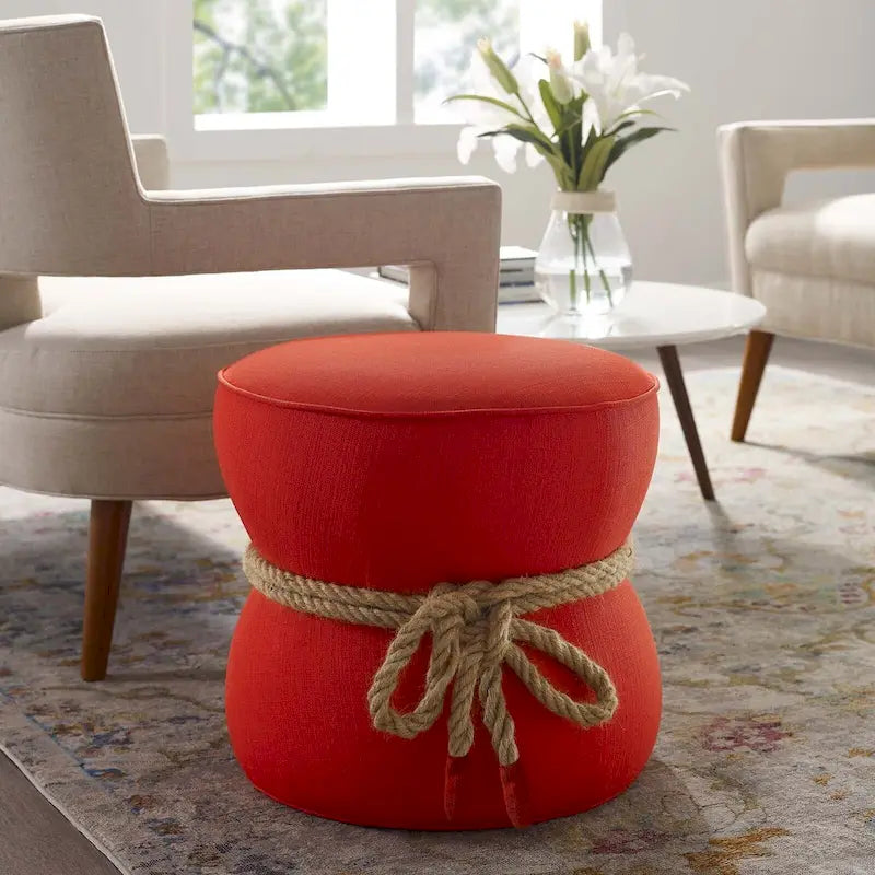 Pouffe Repose-pieds en tissu rembourré – Siège d'appoint rembourré doux pour le salon