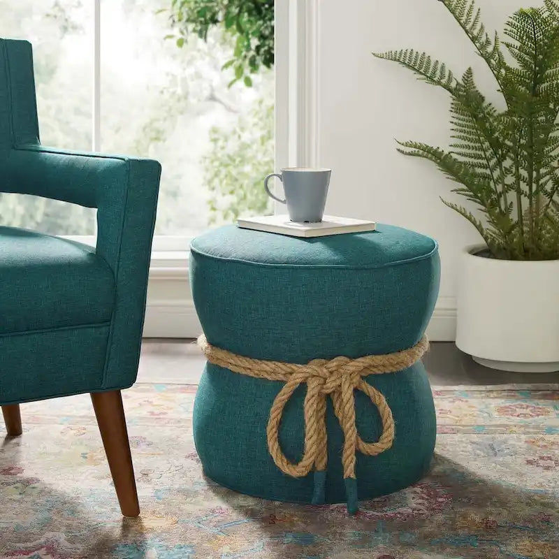 Pouffe Repose-pieds en tissu rembourré – Siège d'appoint rembourré doux pour le salon