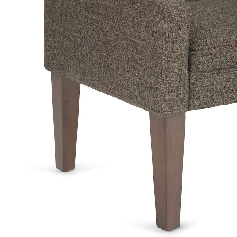 Banc rembourré contemporain avec dossier bas et accoudoirs incurvés – Siège d'appoint en mousse haute densité
