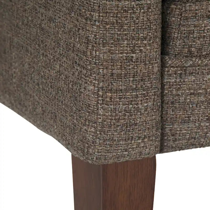 Banc rembourré contemporain avec dossier bas et accoudoirs incurvés – Siège d'appoint en mousse haute densité
