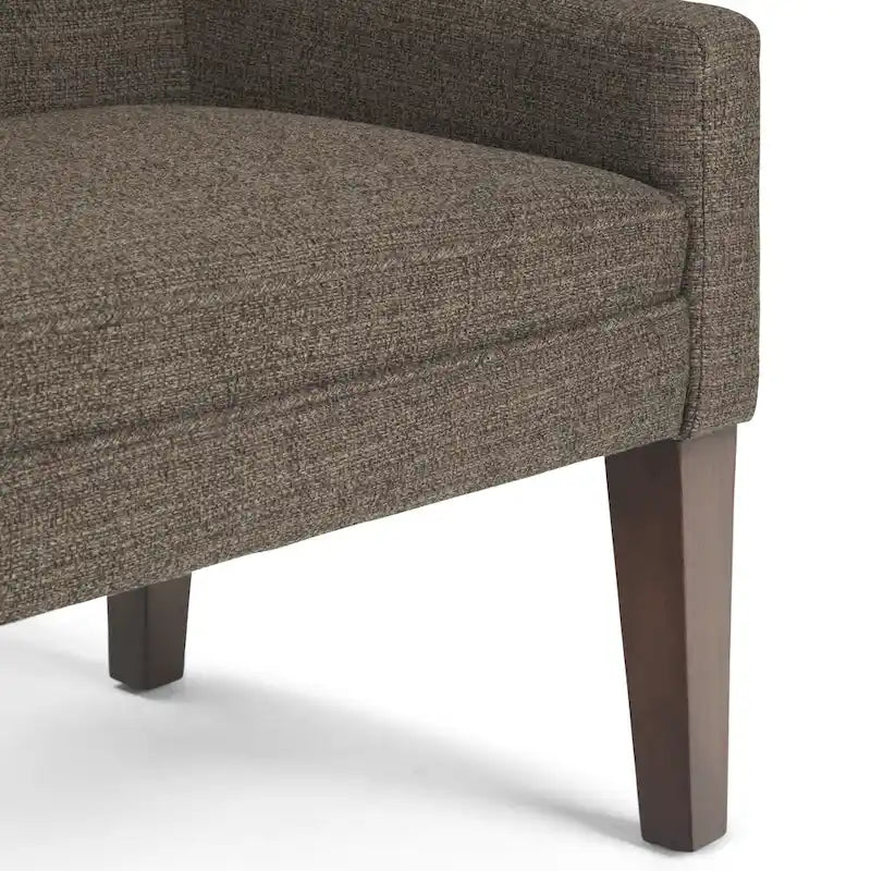 Banc rembourré contemporain avec dossier bas et accoudoirs incurvés – Siège d'appoint en mousse haute densité