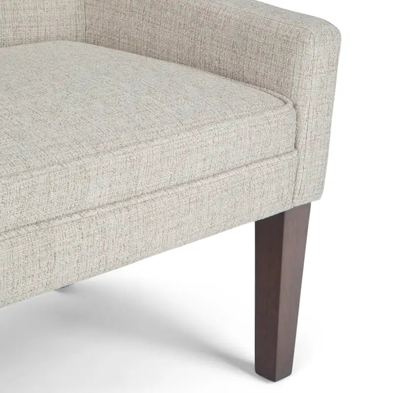 Banc rembourré contemporain avec dossier bas et accoudoirs incurvés – Siège d'appoint en mousse haute densité