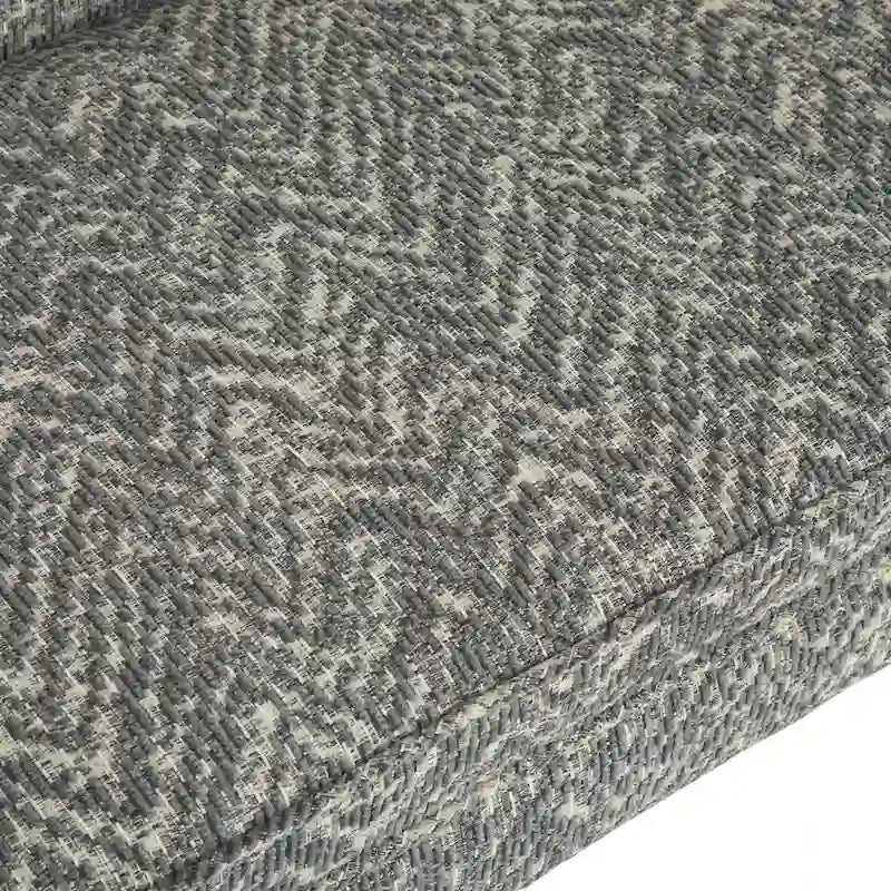 Banc rembourré contemporain avec dossier bas et accoudoirs incurvés – Siège d'appoint en mousse haute densité