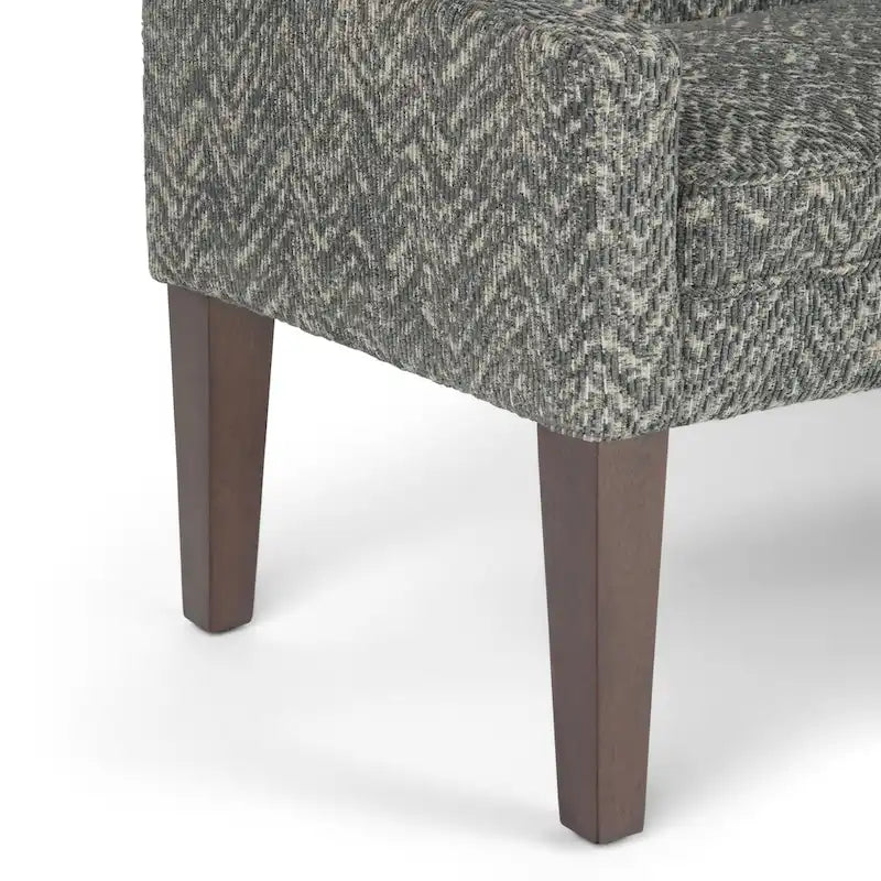 Banc rembourré contemporain avec dossier bas et accoudoirs incurvés – Siège d'appoint en mousse haute densité