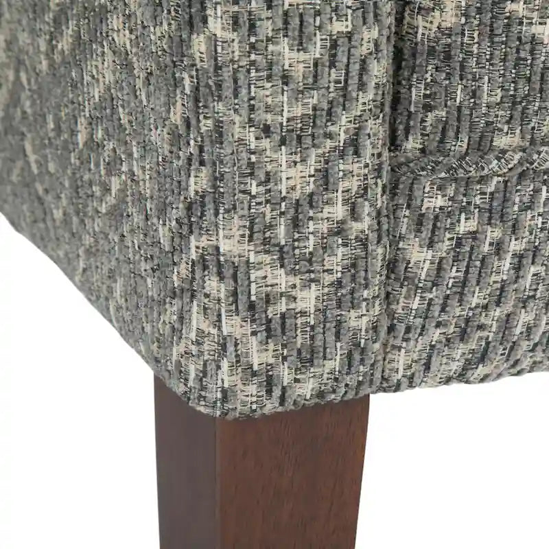 Banc rembourré contemporain avec dossier bas et accoudoirs incurvés – Siège d'appoint en mousse haute densité