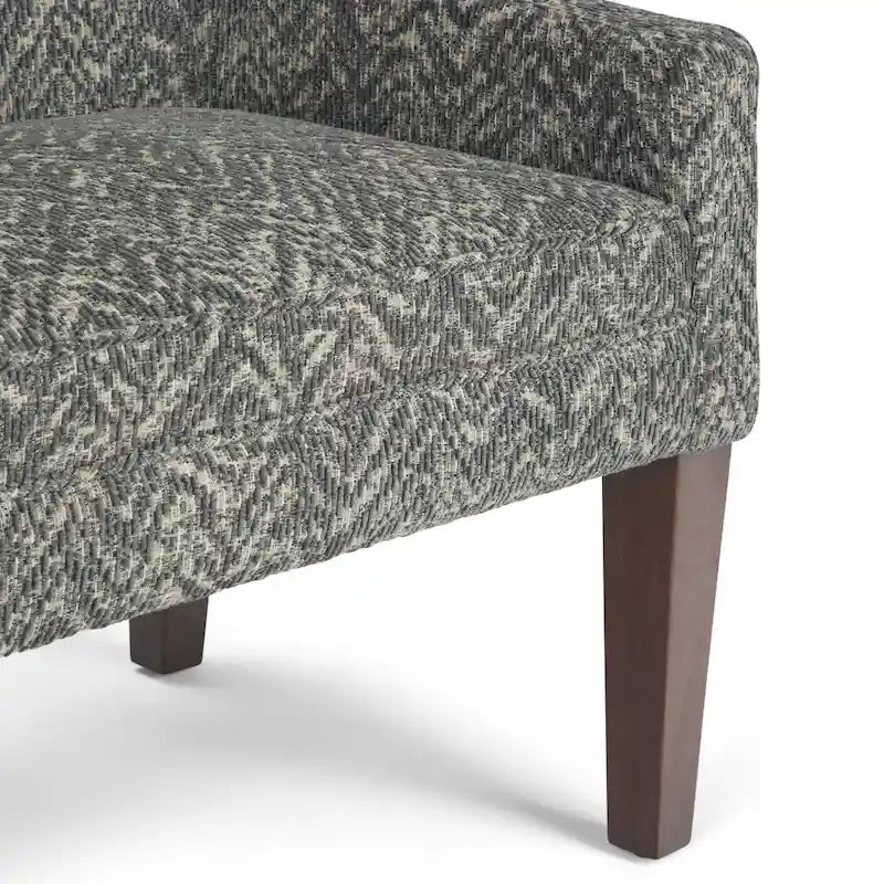 Banc rembourré contemporain avec dossier bas et accoudoirs incurvés – Siège d'appoint en mousse haute densité
