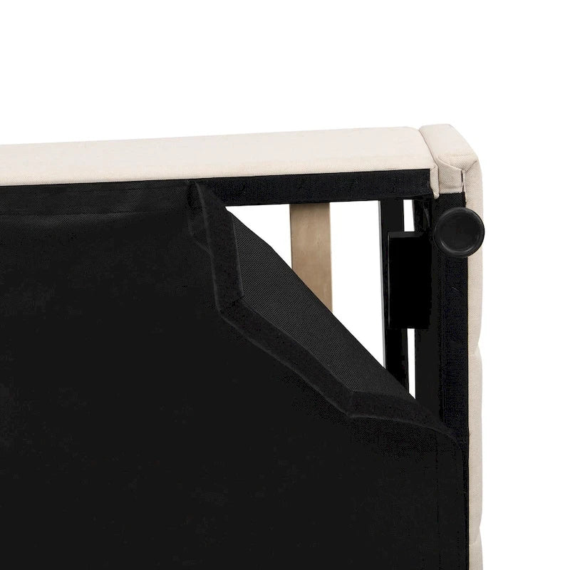 Lit plateforme rembourré avec système de rangement hydraulique, tissu en lin, taille double/grand.