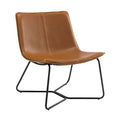 Fauteuil lounge inclinable en cuir Mid-Century Modern avec pieds en bois massif, fauteuil d'appoint individuel