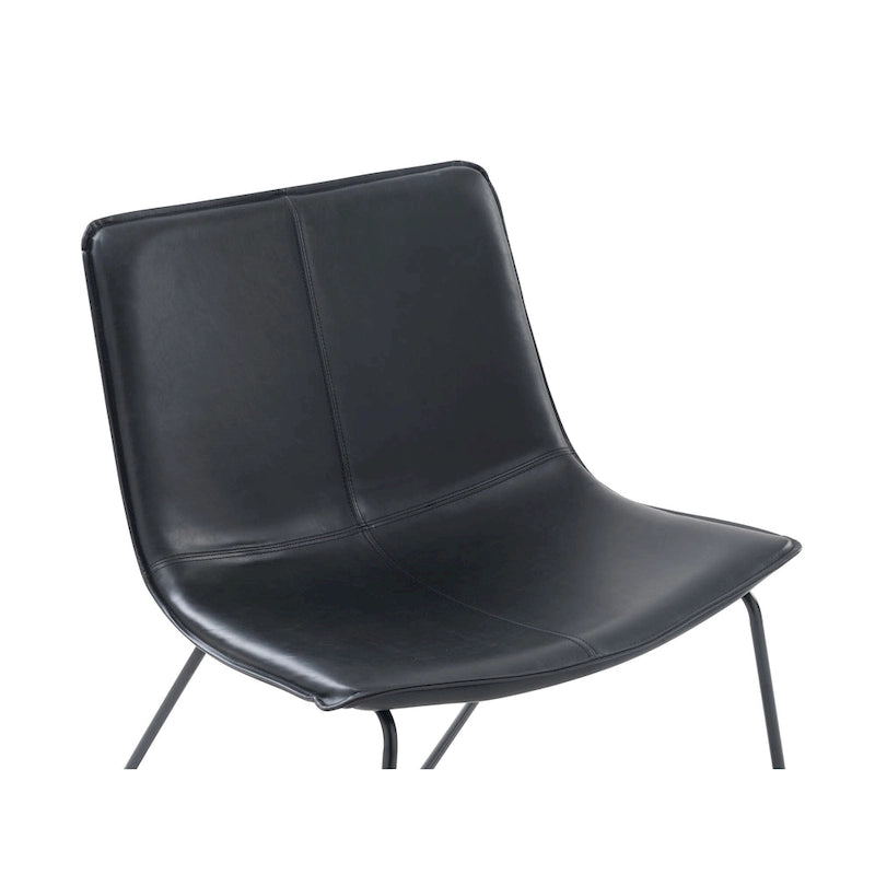 Fauteuil lounge inclinable en cuir Mid-Century Modern avec pieds en bois massif, fauteuil d'appoint individuel