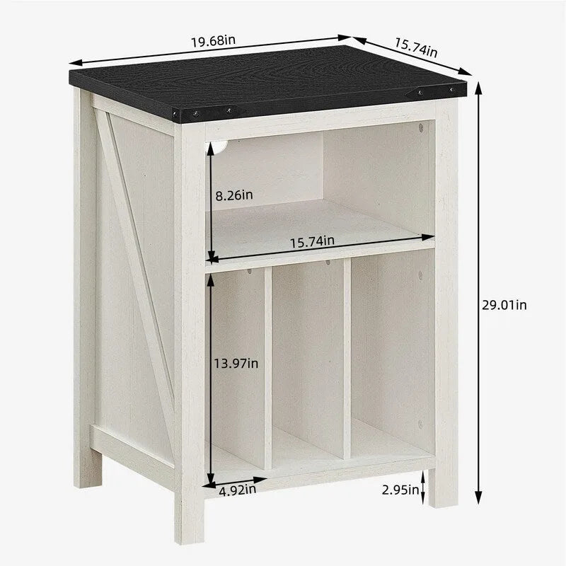 Table d'appoint en bois massif avec rangement pour disques vinyles, peut contenir 160 disques – 49,9 cm (l) x 73,7 cm (H)