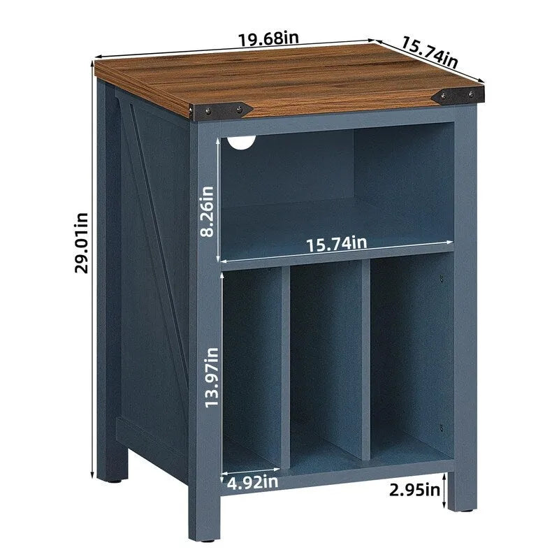 Table d'appoint en bois massif avec rangement pour disques vinyles, peut contenir 160 disques – 49,9 cm (l) x 73,7 cm (H)