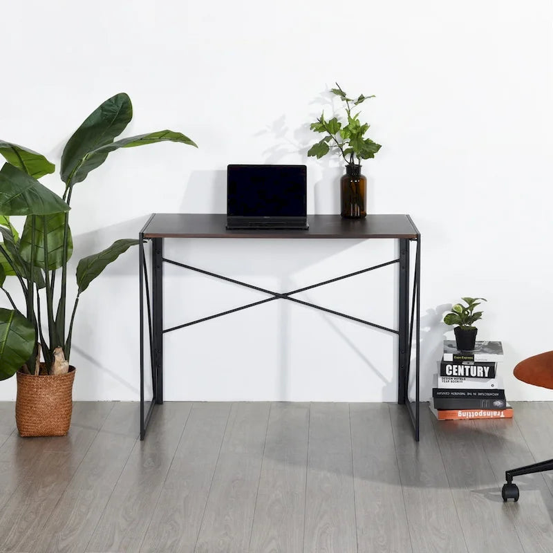 Bureau d'étude et d'écriture pliable simple, aucun assemblage requis – Table de bureau à domicile peu encombrante