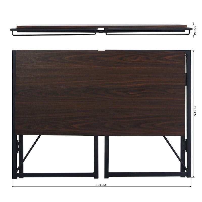 Bureau d'étude et d'écriture pliable simple, aucun assemblage requis – Table de bureau à domicile peu encombrante