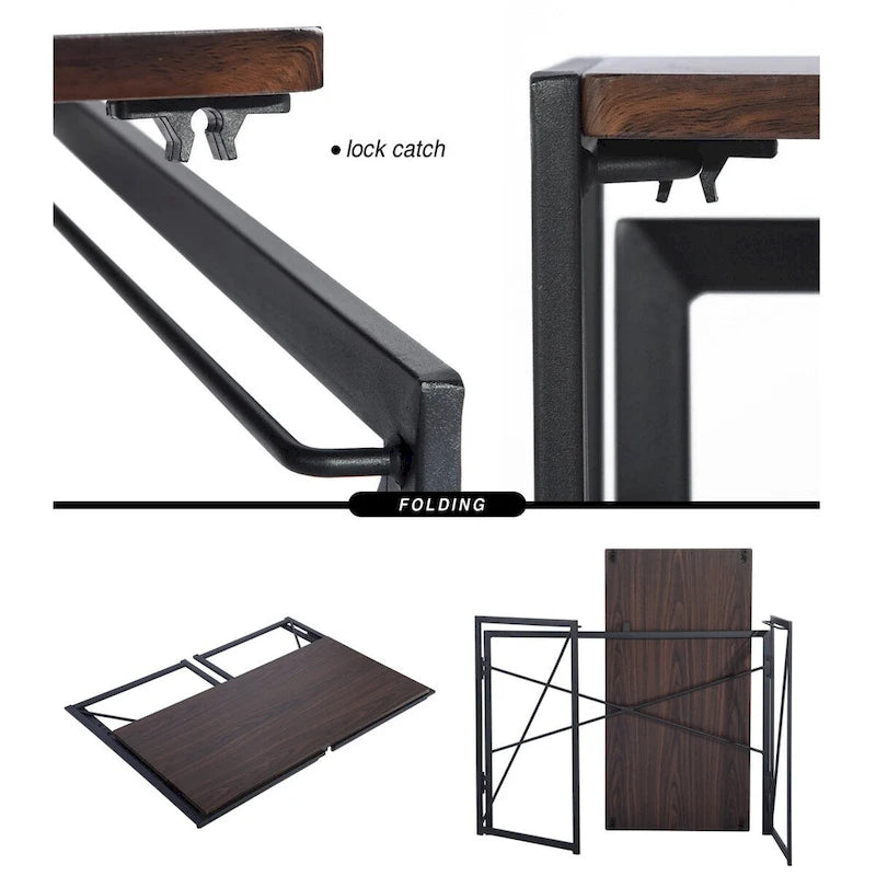 Bureau d'étude et d'écriture pliable simple, aucun assemblage requis – Table de bureau à domicile peu encombrante