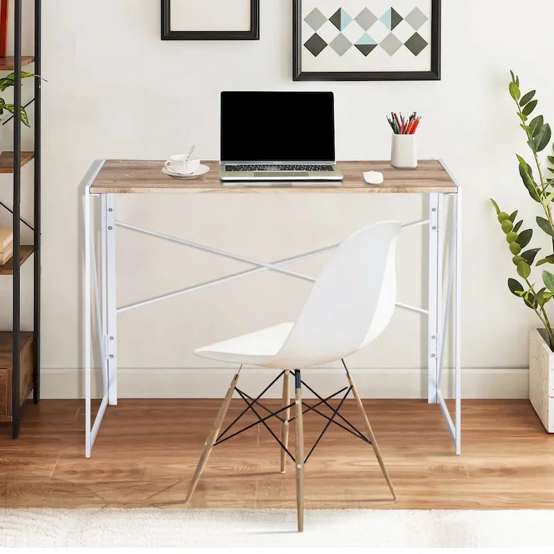 Bureau d'étude et d'écriture pliable simple, aucun assemblage requis – Table de bureau à domicile peu encombrante