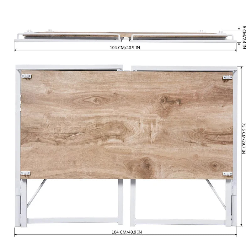 Bureau d'étude et d'écriture pliable simple, aucun assemblage requis – Table de bureau à domicile peu encombrante