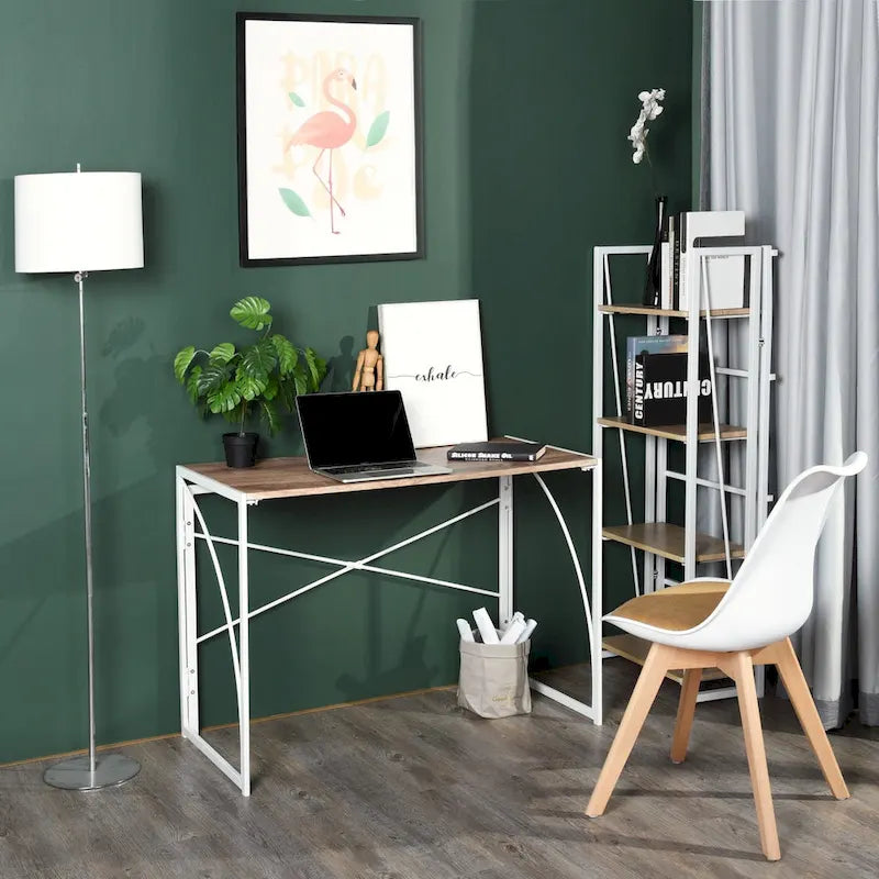 Bureau d'étude et d'écriture pliable simple, aucun assemblage requis – Table de bureau à domicile peu encombrante