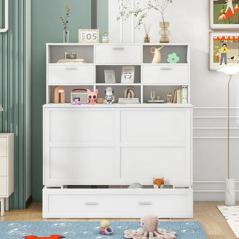 Lit escamotable mural Queen Size avec design rabattable peu encombrant pour petites chambres