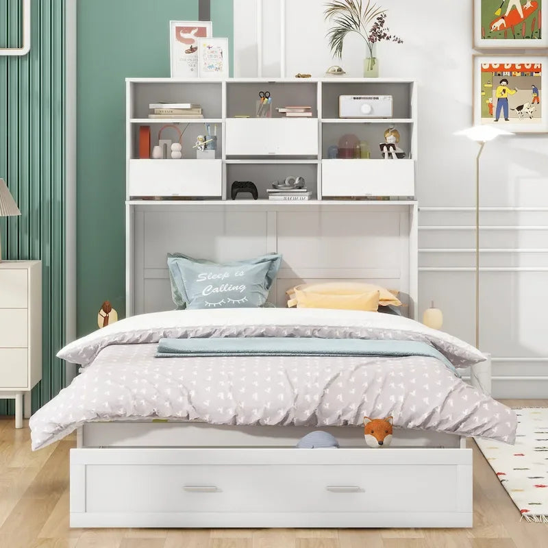 Lit escamotable mural Queen Size avec design rabattable peu encombrant pour petites chambres