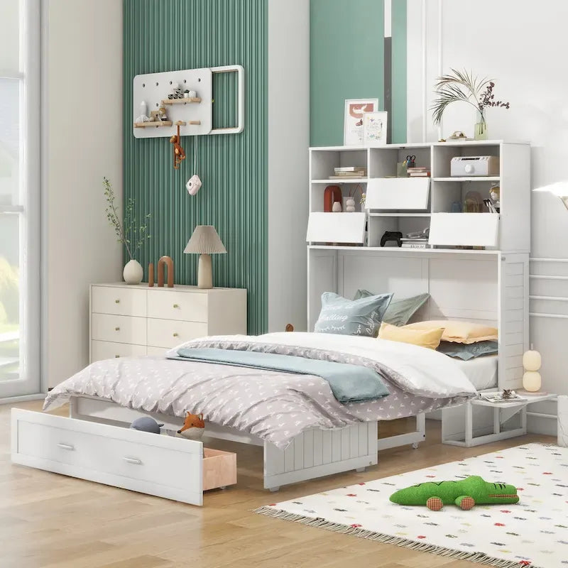 Lit escamotable mural Queen Size avec design rabattable peu encombrant pour petites chambres