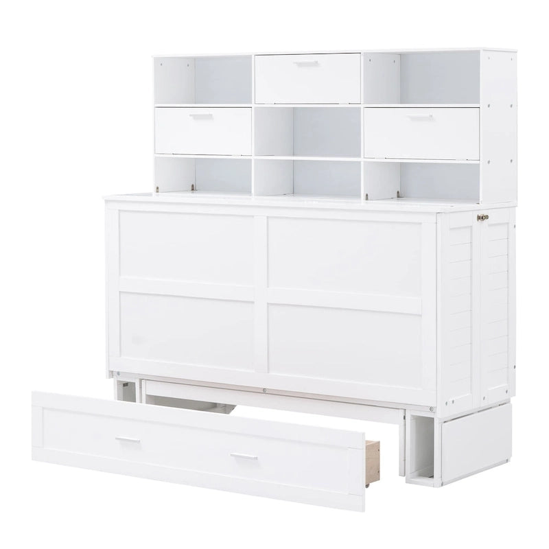 Lit escamotable mural Queen Size avec design rabattable peu encombrant pour petites chambres
