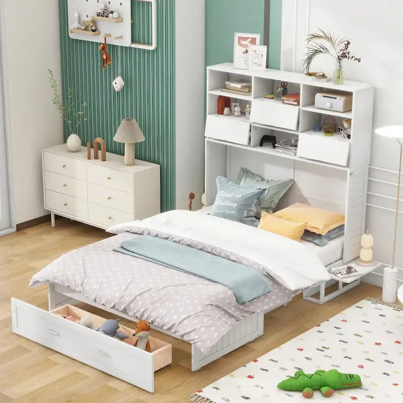 Lit escamotable mural Queen Size avec design rabattable peu encombrant pour petites chambres