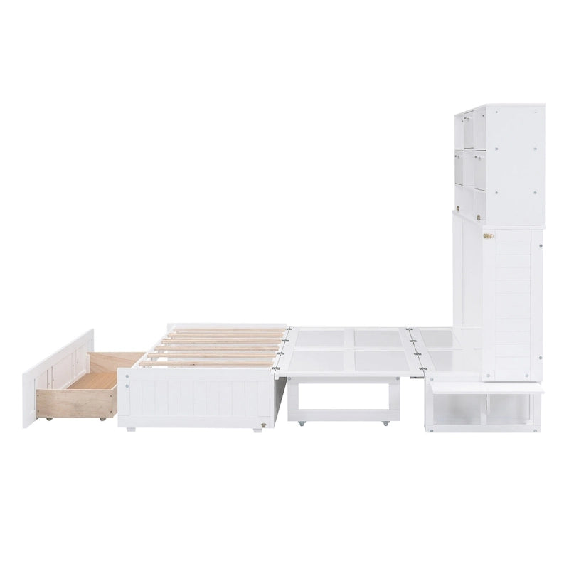 Lit escamotable mural Queen Size avec design rabattable peu encombrant pour petites chambres