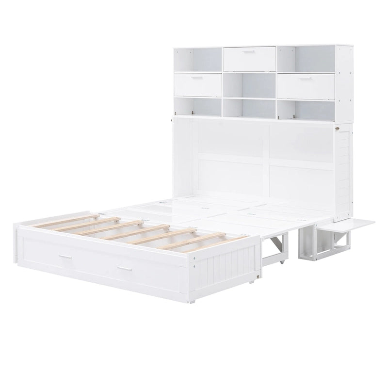 Lit escamotable mural Queen Size avec design rabattable peu encombrant pour petites chambres