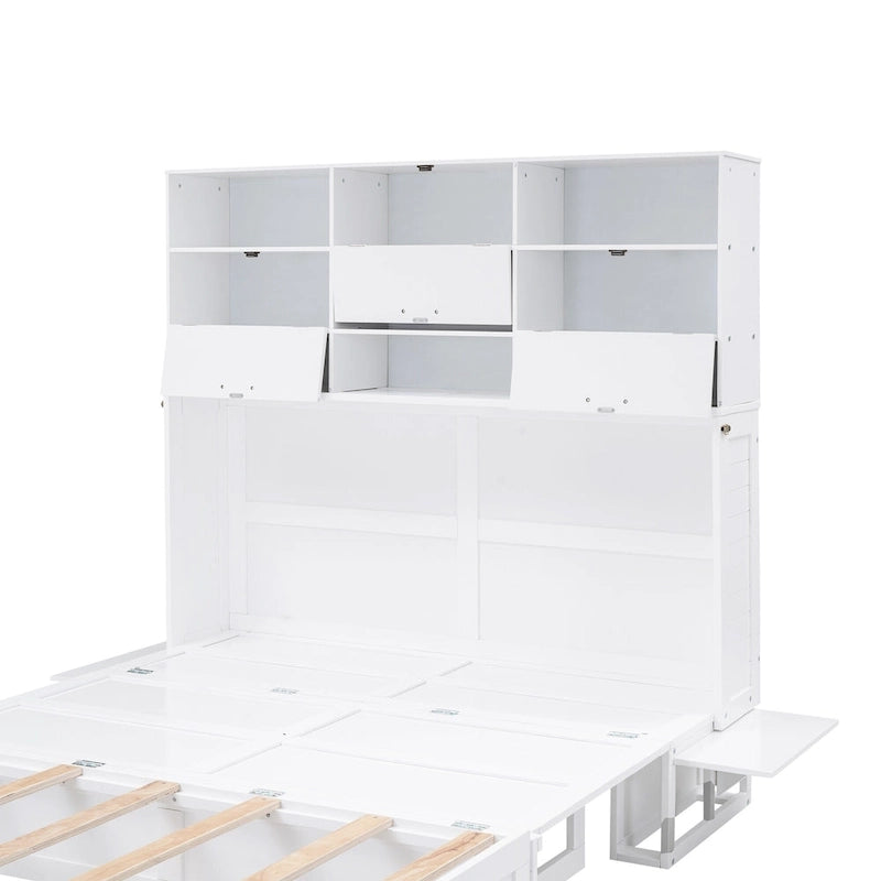 Lit escamotable mural Queen Size avec design rabattable peu encombrant pour petites chambres